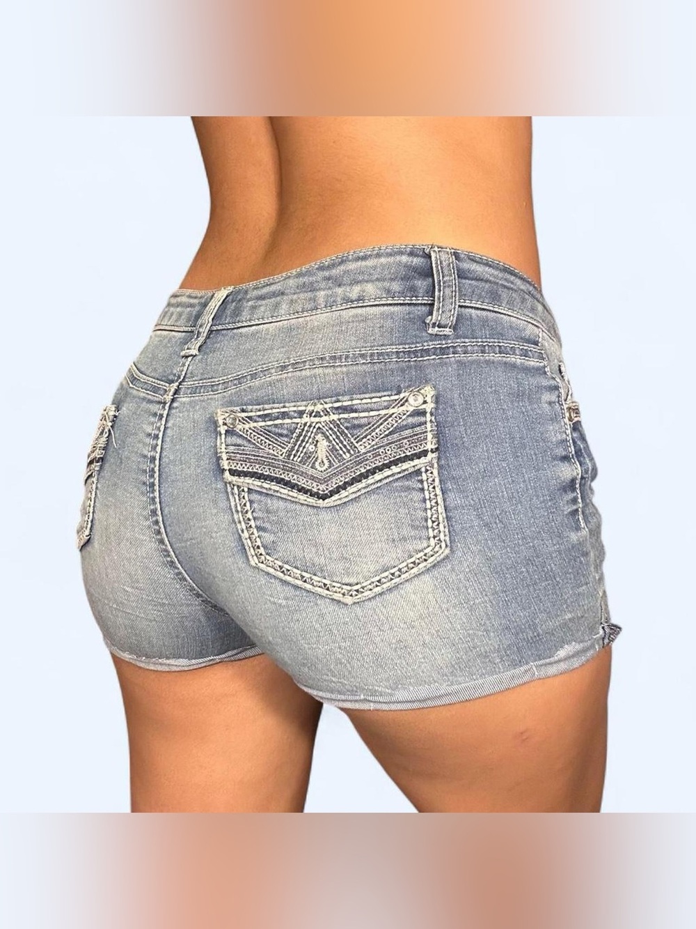 Y2K Grunge Sequin Denim Shorts by Arizona!